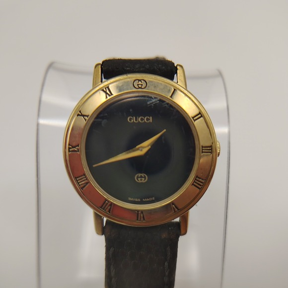 Vintage Authentic GUCI 3001L Swiss Womens Quartz Watch Lizard Skin Band Restored - Picture 1 of 10